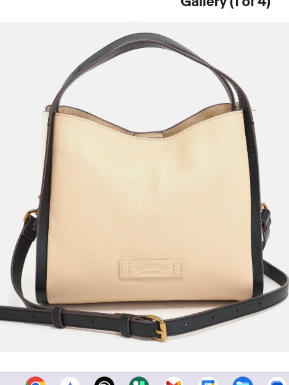 American Leather Co. Triple Entry Leather Satchel-MacadamiaCblock-NEW-A724625